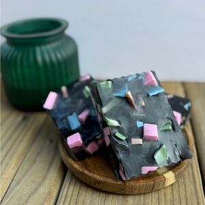 Midnight Confetti - Men’s Homemade Black Sandalwood Soap Bars